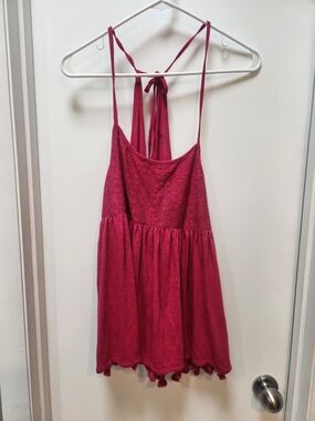 a.n.a Hot Pink Lace-Trim Tank Top